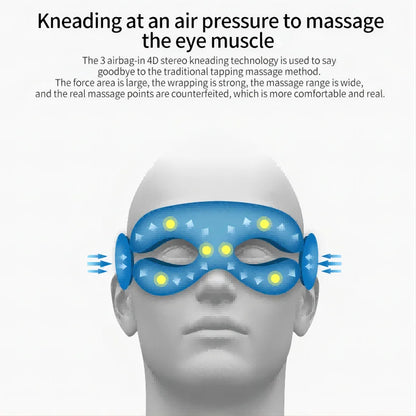 Foldable Smart Eye Mask with Heat & Vibration for Dark Circles, Eye Strain & Better Sleep