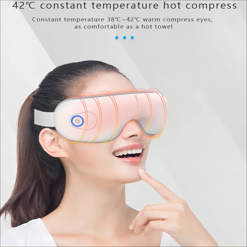 Foldable Smart Eye Mask with Heat & Vibration for Dark Circles, Eye Strain & Better Sleep