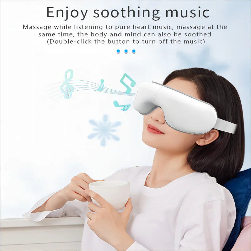 Foldable Smart Eye Mask with Heat & Vibration for Dark Circles, Eye Strain & Better Sleep